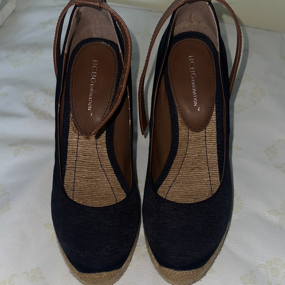 Bcbgeneration Navy Blue And Brown Espadrilles - image 1